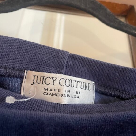 Juicy Couture Vintage  Navy Blue Velour Track Suit Top, Size Large - Picture 3 of 5